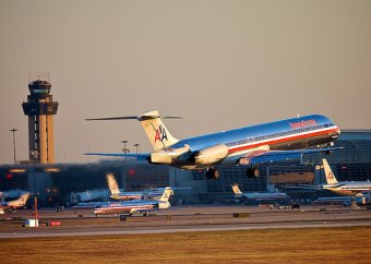 American Airlines departing from DFW airport terminal