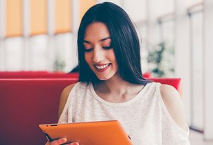 Lady Using Tablet