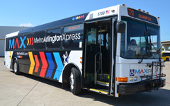 Public transport coach Metro ArlingtonXpress transport coach