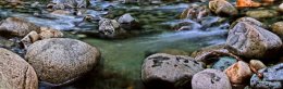 Panorama of a Flowing Alpine Stream